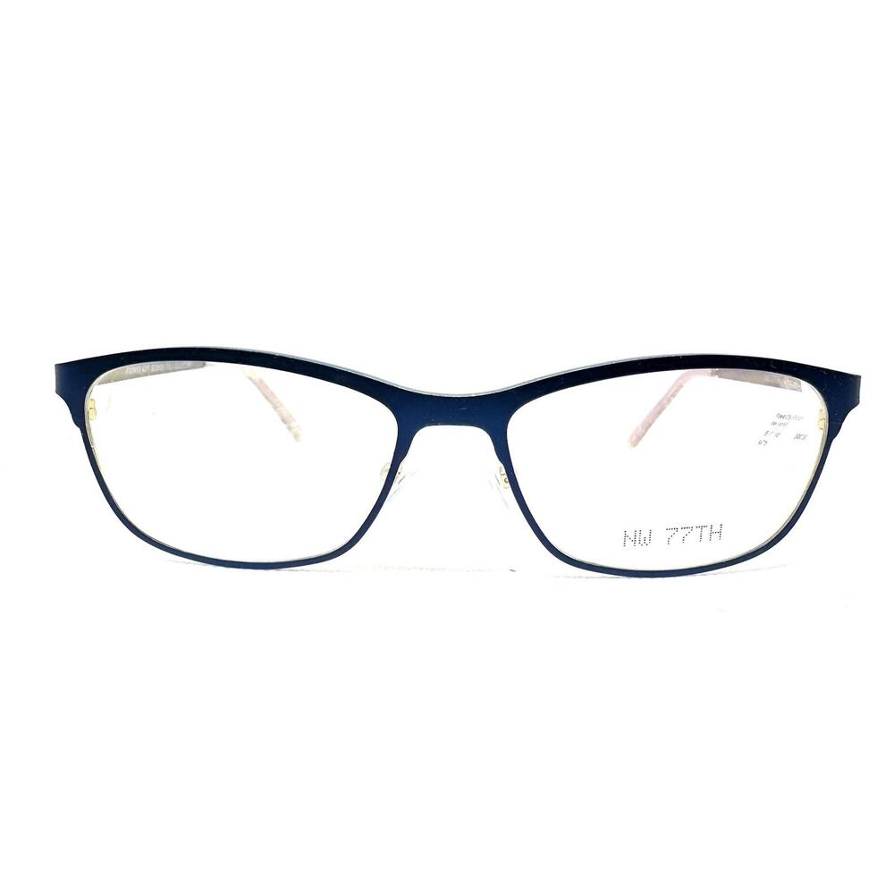 NW 77TH FLOWER CITY BLONDE NAVY GOLD FRAMES EYEGLASSE 55-17-140